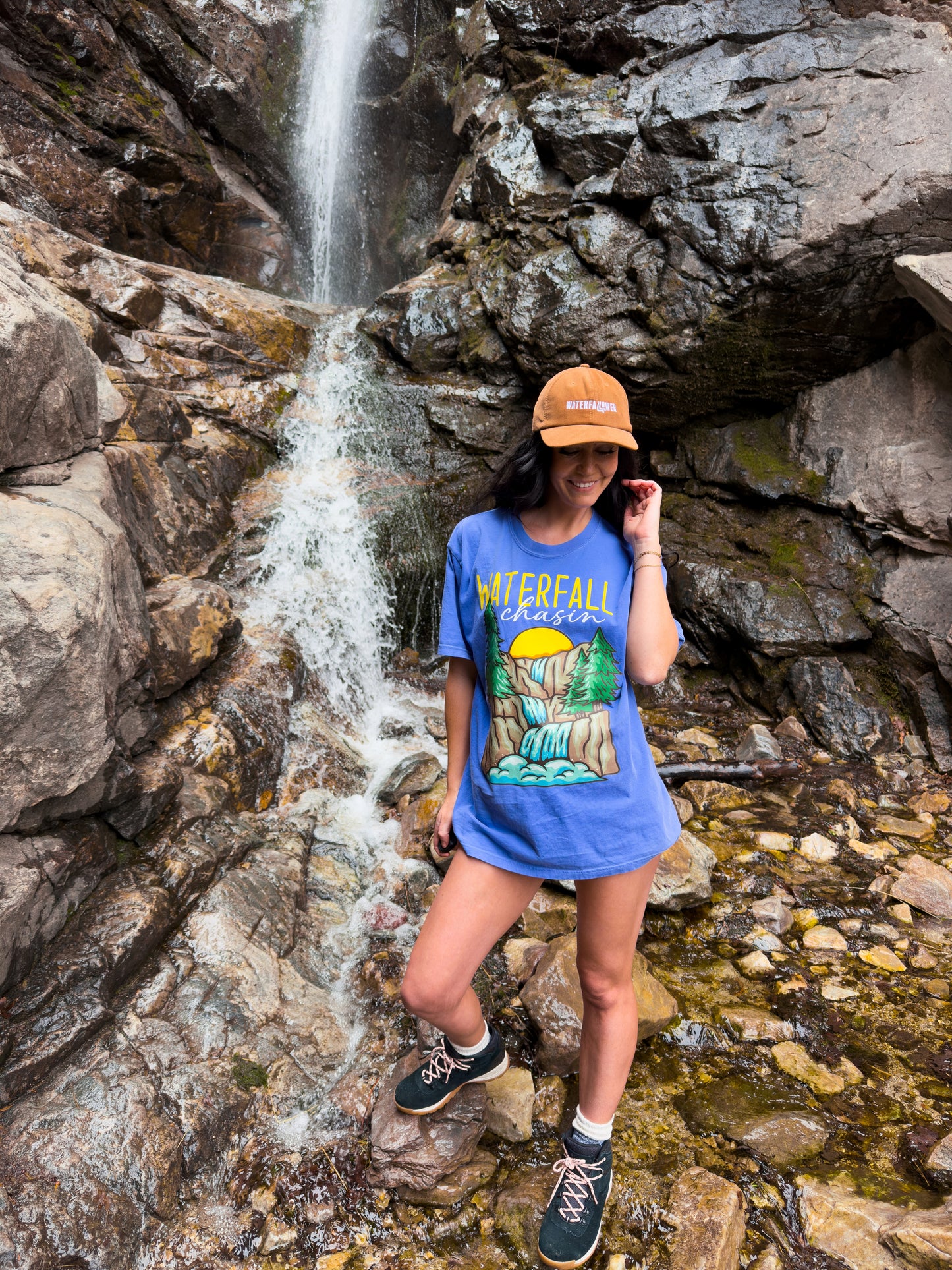 Waterfall Chasin Tee in Periwinkle