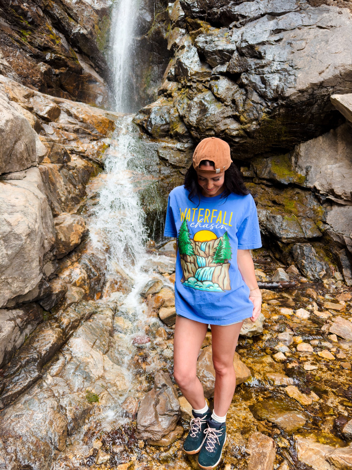 Waterfall Chasin Tee in Periwinkle