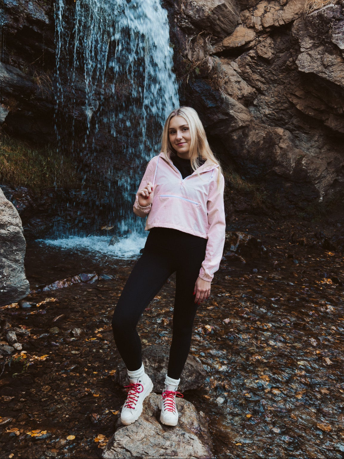 Blush Pink Cropped Windbreaker