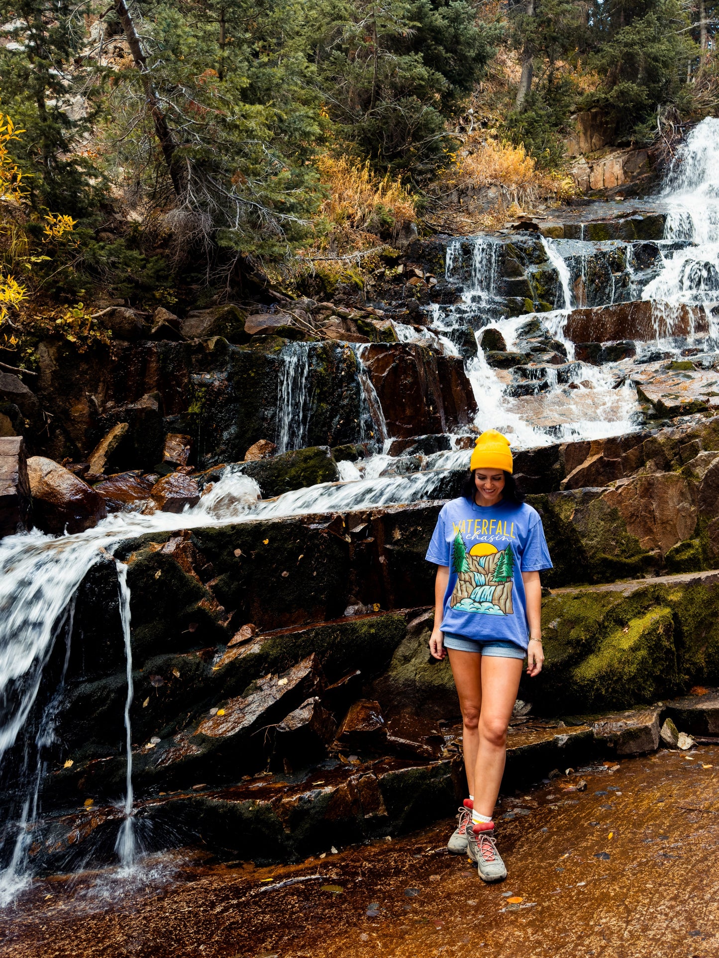 Waterfall Chasin Tee in Periwinkle
