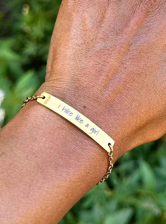 I hike like a girl bracelet