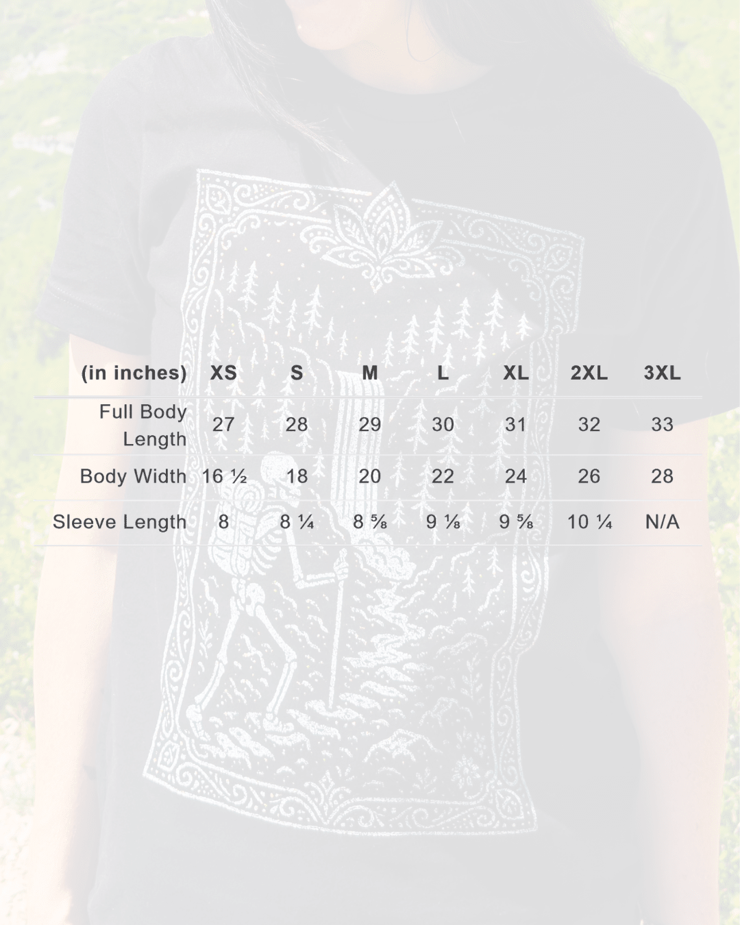 Black Hiking Skeleton Tee - Waterfallower - Shirt
