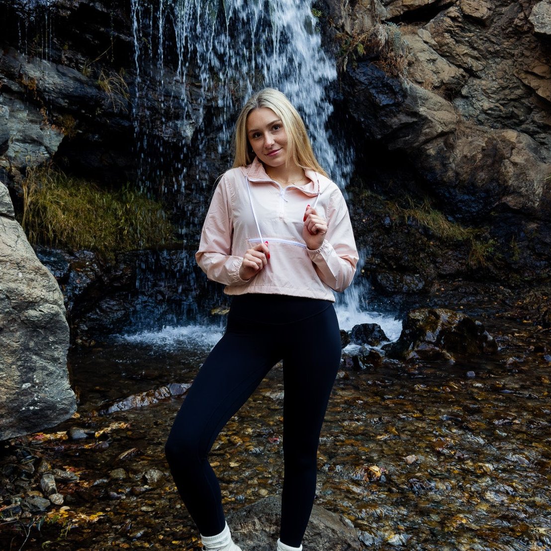 Blush Pink Cropped Windbreaker