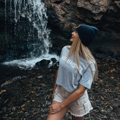 Gray Waterfallower Cropped Tee