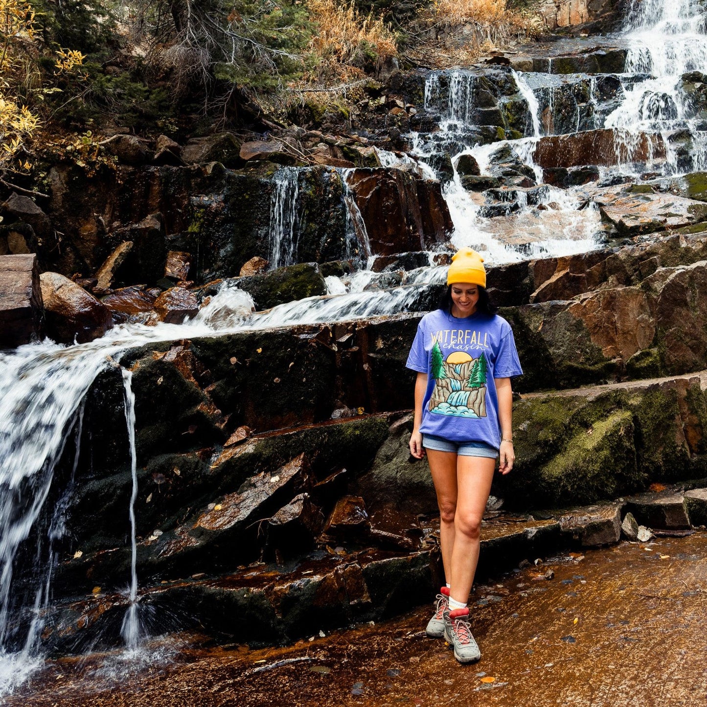 Waterfall Chasin Tee in Periwinkle