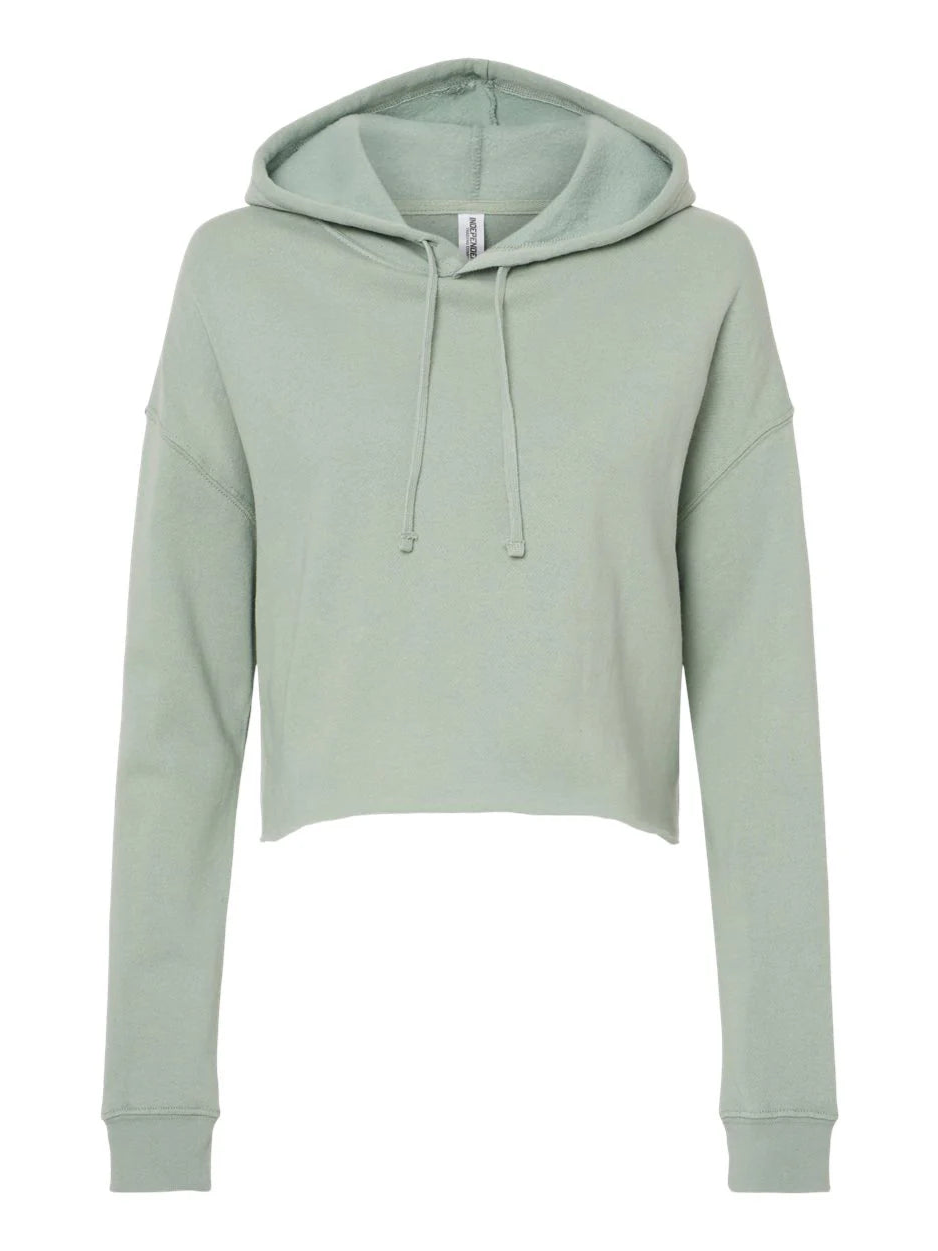Embroidered Waterfallower Cropped Hoodie